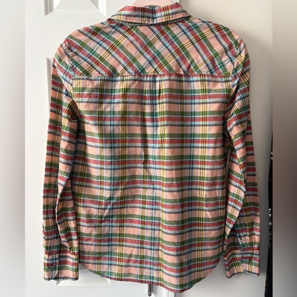 J. Crew Silk Blend Classic Popover Shirt in Ribbon Plaid S - Picture 3 of 8